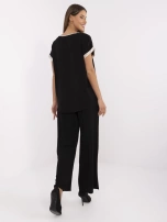 Czarny letni komplet z bluzką oversize