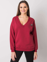 Bordowa bluza z aplikacją Marsylia RUE PARIS 