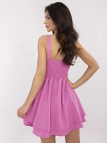 Jasnofioletowa gorsetowa sukienka na ramiączkach