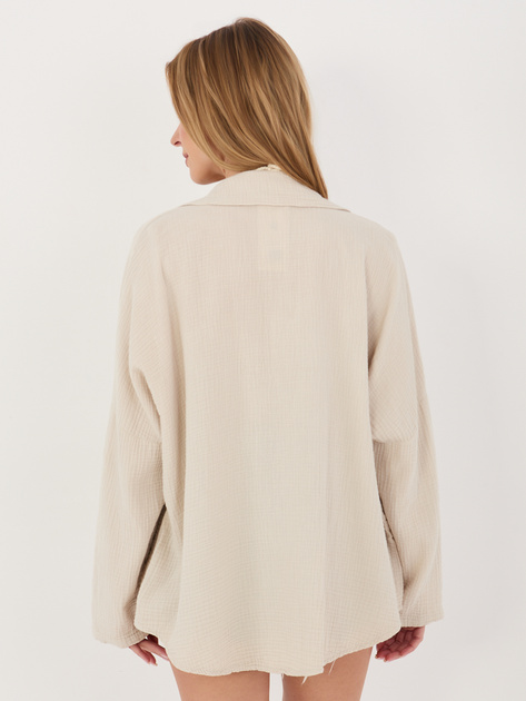 Beżowa bawełniana koszula z muślinu