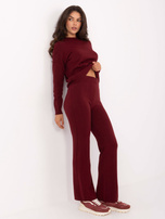 Burgundy casual knit set.
