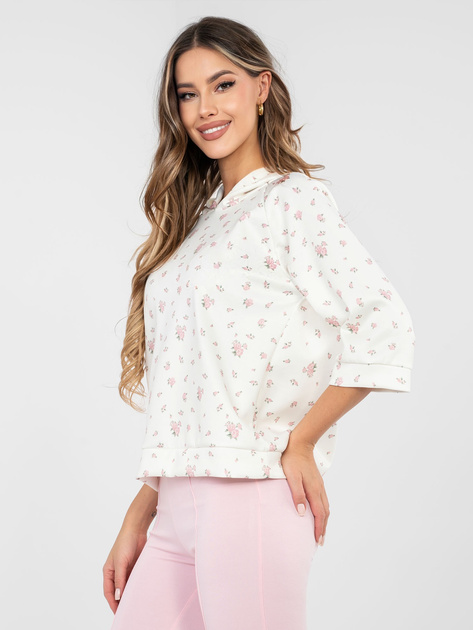 Ecru damska bluza z rękawem 3/4