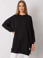 Czarna sukienka dresowa z długim rękawem Odile RUE PARIS