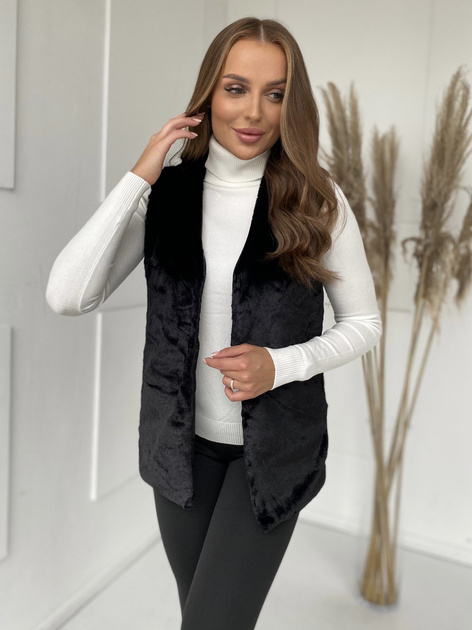 Czarna kamizelka futrzana damska Loxxley