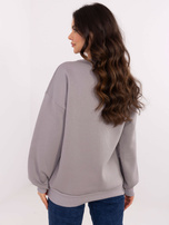 Hurt Szara ocieplana bluza bez kaptura z naszywką