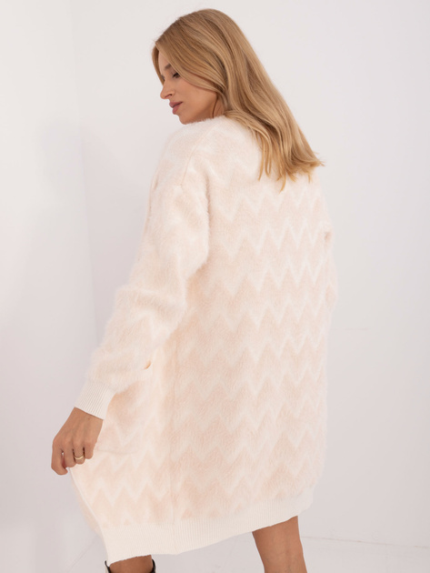 Hurt Jasnobeżowy damski kardigan z kieszeniami