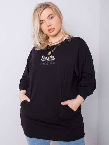 Czarna bluzka plus size z aplikacją Messina