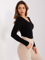 Hurt Czarna damska bluzka z długim rękawem