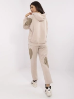 Hurt Beżowo-ciemnobeżowy komplet z bluzą oversize
