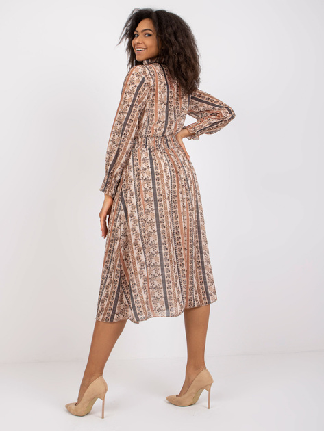 Beżowa sukienka we wzory Ava