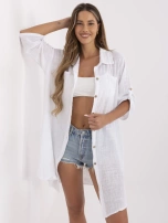 Biała letnia sukienka z rękawem 3/4 OCH BELLA