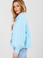 Jasnoniebieska koszula z bufiastymi rękawami RUE PARIS 