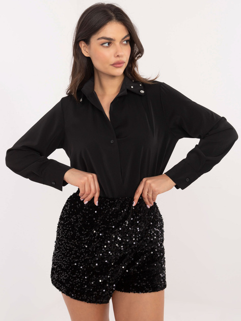 Hurt Czarne eleganckie spódnico-spodenki z cekinami