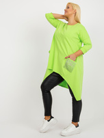 Hurt Limonkowa bluzka plus size o asymetrycznym kroju