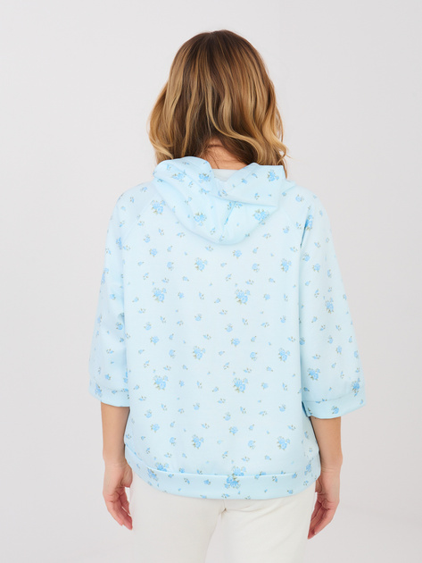 Pastelowa niebieska damska bluza w róże