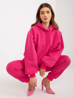 Hurt Fuksjowy damski dresowy komplet basic ze spodniami