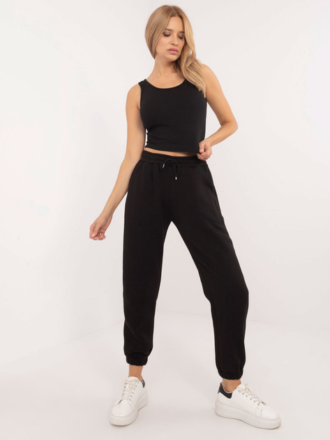 Hurt Czarny damski komplet basic o kroju oversize