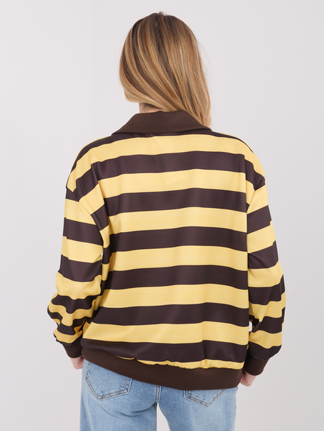 Żółta damska bluza oversize z kołnierzykiem