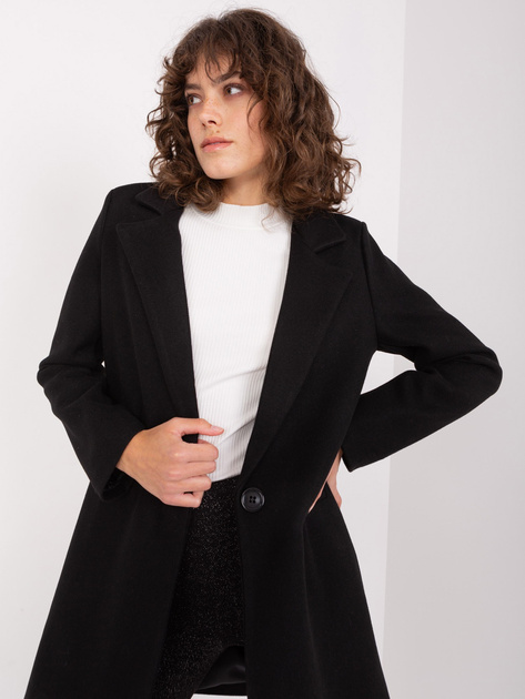 Hurt Czarny klasyczny płaszcz z podszewką OCH BELLA