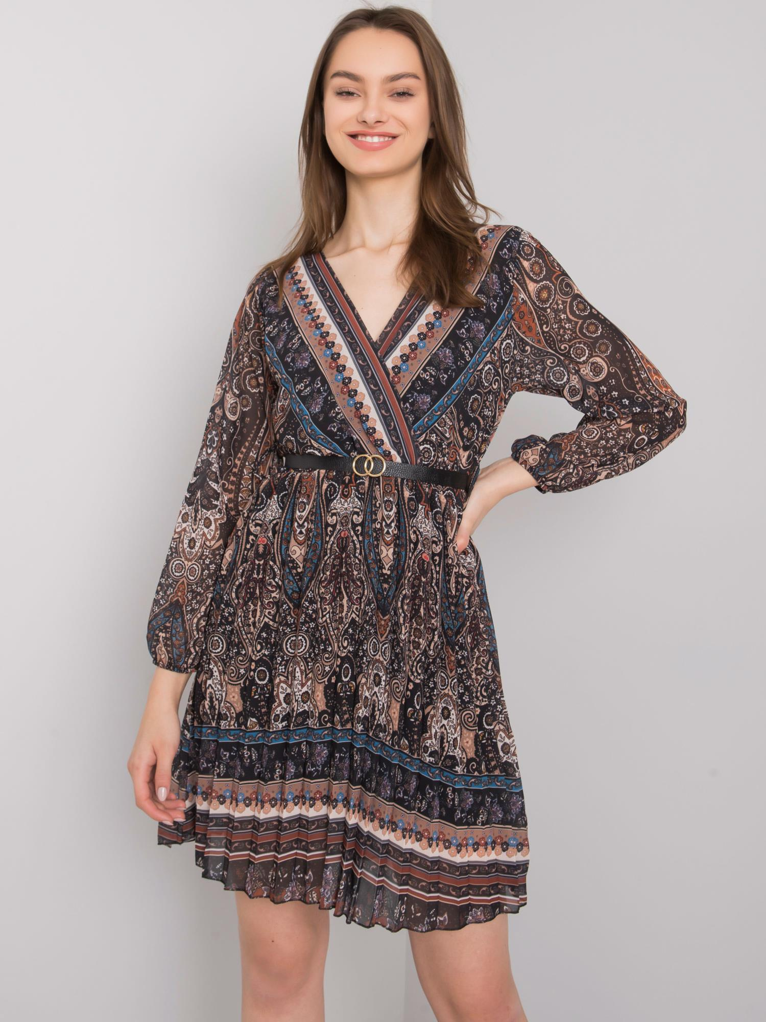 Black Carmona Pleated Dress