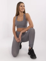 Szary sportowy komplet z legginsami RUE PARIS