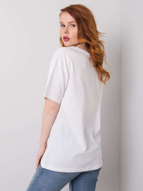 Biały t-shirt z bawełny Leslie