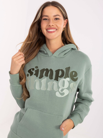 Pistacjowa ocieplana bluza z kapturem SUBLEVEL