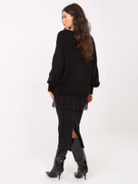 Black elegant sweater with a blend of mohair.