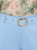 Jasnoniebieskie eleganckie spodnie z paskiem RUE PARIS 