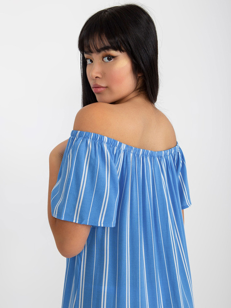 Hurt Niebieska letnia sukienka hiszpanka z wiskozy FRESH MADE