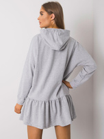 Graue Melange Sweatkleid mit Kapuze von Aliye.