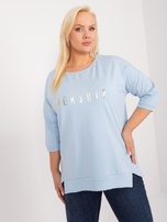 Hurt Jasnoniebieska bluzka plus size z rozcięciami