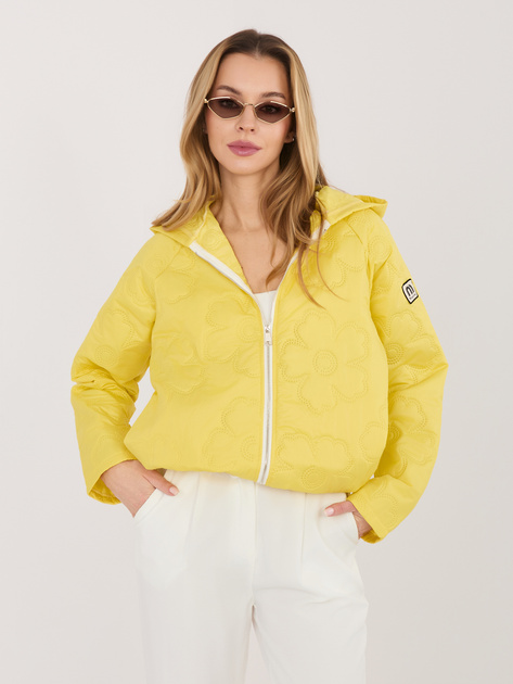 Żółta przejściowa kurtka z kapturem RUE PARIS