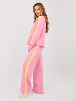 Różowy dresowy komplet z bluzą w serduszka RUE PARIS 