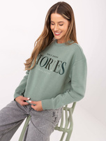 Pistacjowa ocieplana bluza bez kaptura SUBLEVEL