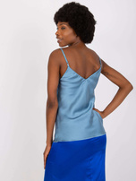 Niebieski top na regulowanych ramiączkach Adelina OCH BELLA