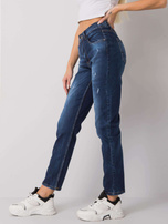 Ciemnoniebieskie proste jeansy damskie Suffolk