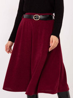 Bordowa spódnica z prążkowanej dzianiny RUE PARIS