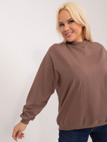 Brązowa bluza plus size bez kaptura Harmony