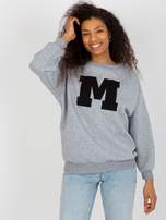 Wholesale Gray Oversized Sweatshirt Without Hood