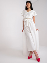 Ecru kombinezon damski z wiązaniem 