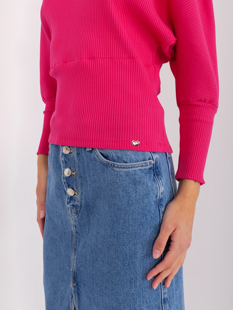 Hurt Fuksjowa bluzka w prążek BASIC FEEL GOOD