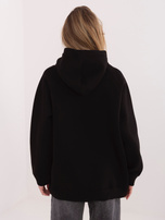 Czarno-ciemnobeżowa bluza z haftowanym napisem RUE PARIS