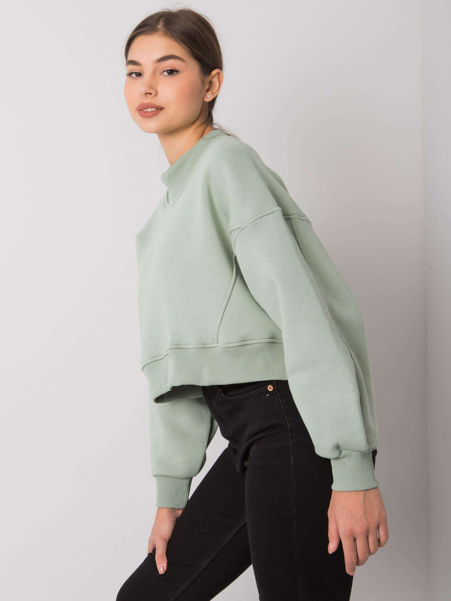 Pistacjowa bluza bez kaptura Thilde 