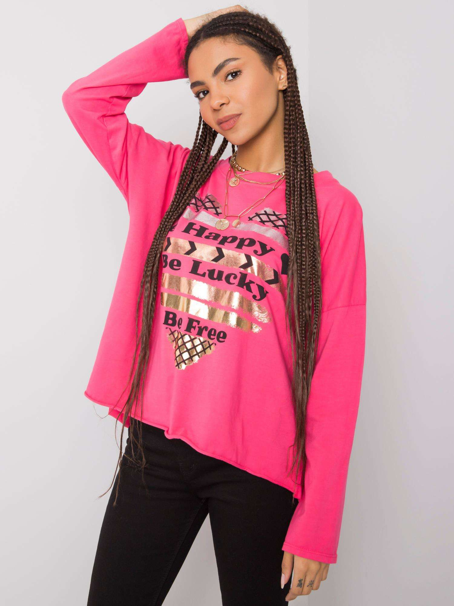 Rosa Bluse mit langen Ärmeln Miriana.