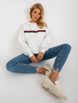 Hurtownia Ecru dresowa bluza bez kaptura z ociepleniem