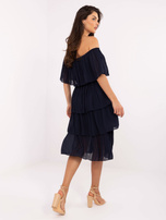 Granatowa warstwowa sukienka hiszpanka OCH BELLA 