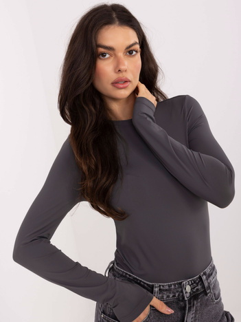 Grafitowa dopasowana bluzka longsleeve SUBLEVEL