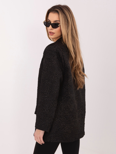 Czarna marynarka z fakturowej tkaniny RUE PARIS