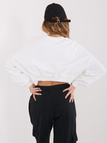 Ecru krótka bluza oversize z bawełny